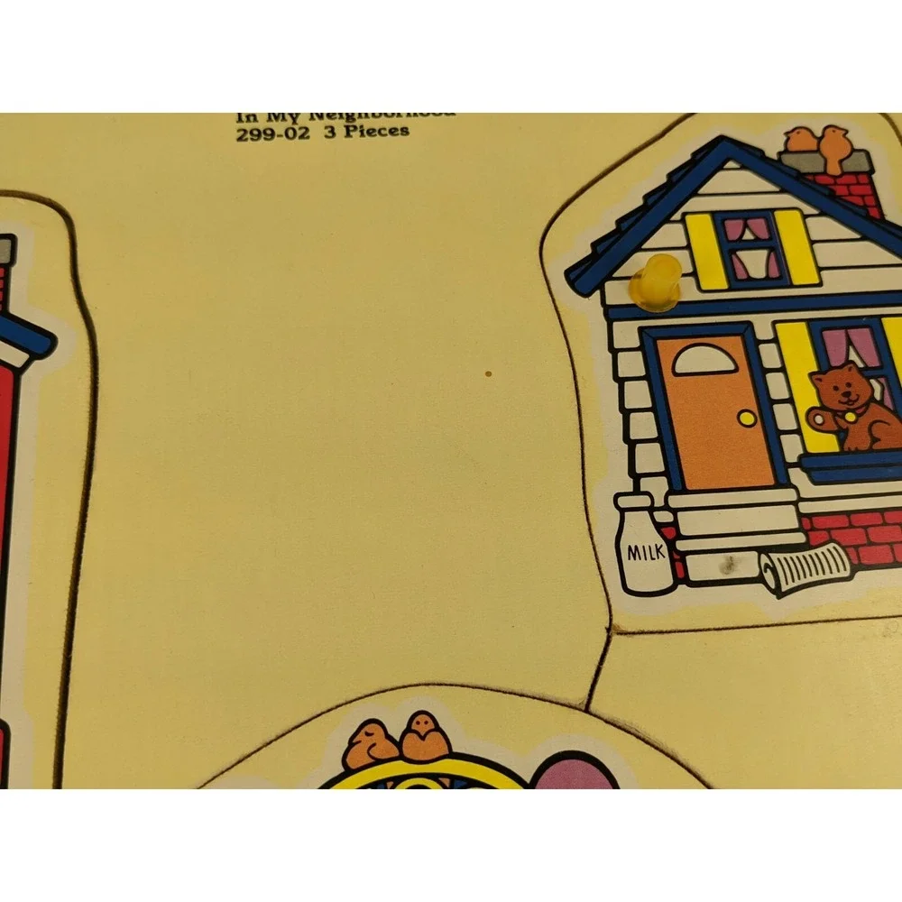 Playskool Lift n Look In My Neighborhood‎ Puzzle 3 Pc 1992